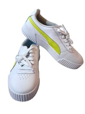 Puma Carina Softfoam Sneakers Tennis Shoes Womens Size 7 New White Yellow